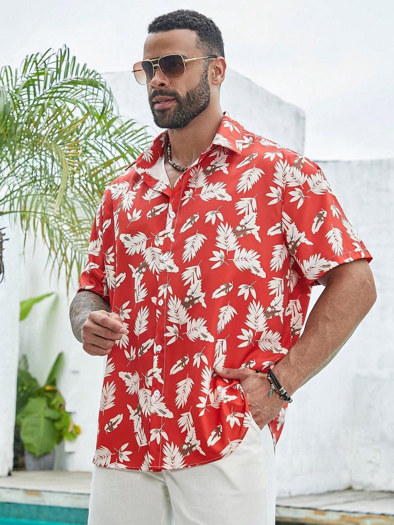 Music Lover's Short Sleeve Shirt, Guitar Piano Print, Casual Summer Essential