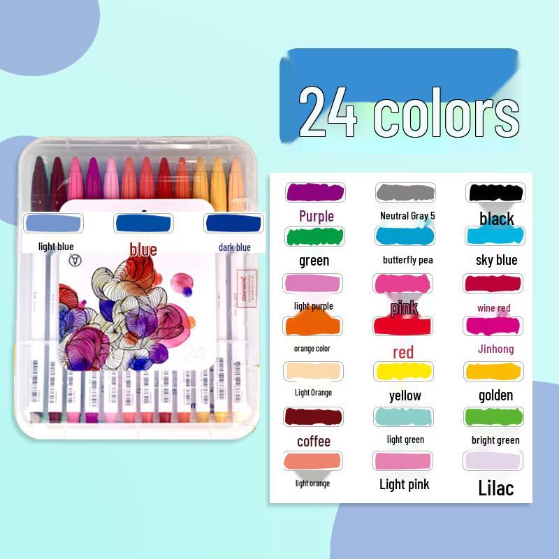 Munamy 3000 Korean Watercolor Outline Pens for Students – Water-Based, Colored Markers for DIY and Border Designs.