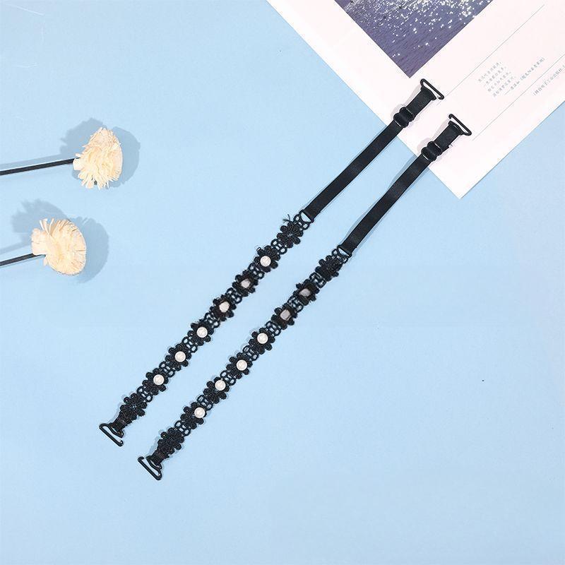 

2 шт. сексуальные модные невидимые бретельки бюстгальтера модное кружевное нижнее белье Aglet противоскользящие пряжки кружевные бретельки чёрный