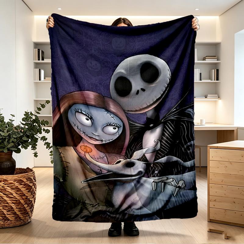 The Nightmare Before Christmas Print Blanket - Soft & Comfortable, for Bedroom, Travel, Sofa, Home Decoration - Birthday Christmas Gift for Friend