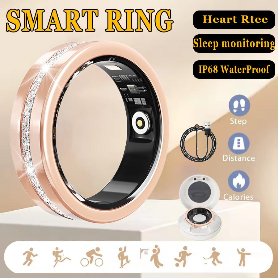 New Smart Ring Women Fashion Heart Rate Blood Pressure Blood Oxygen Sleep Monitoring Multi-Sport Mode Smartring Birthday Gift