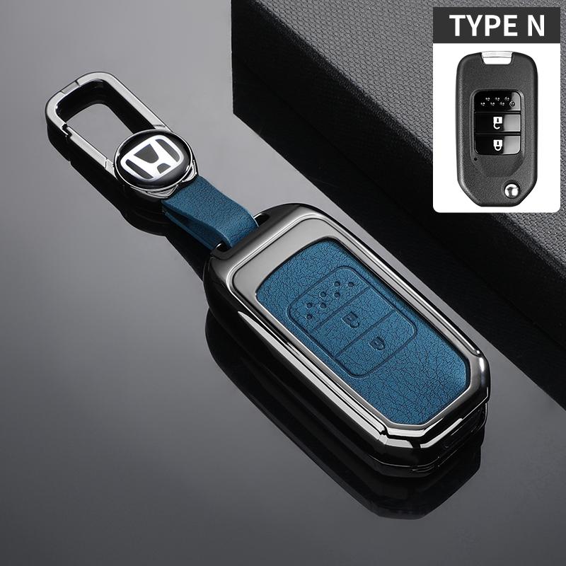 Genuine Leather Car Key Cover Case for Honda Civic 4d 9th Gen 10 Accord XRV Life Jazz Crv Fit Keychain Shell Keyless Accessories