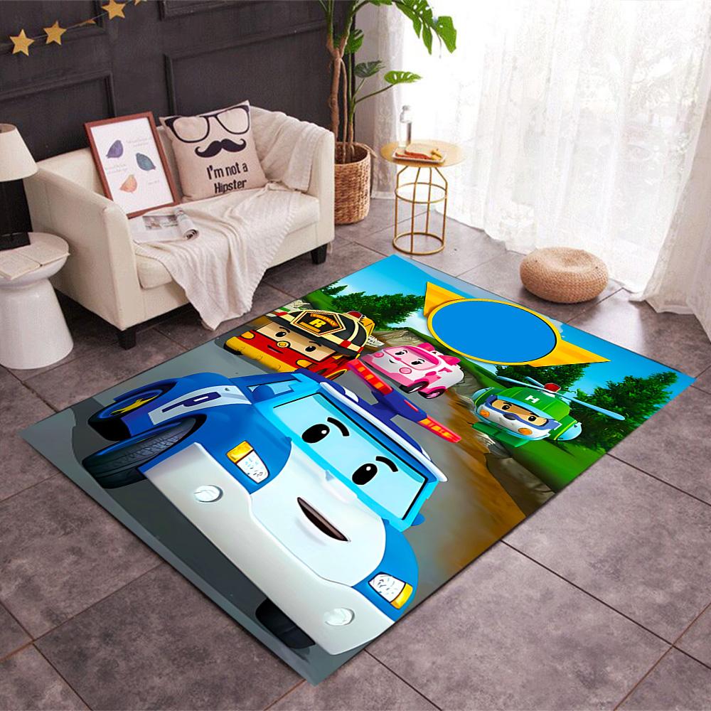 Train Adventure Journey Themed Anti-Slip Rugs - Polyester Home Decor, Suitable for Bedrooms, Living Rooms, Doorways, Studios, and Decorations