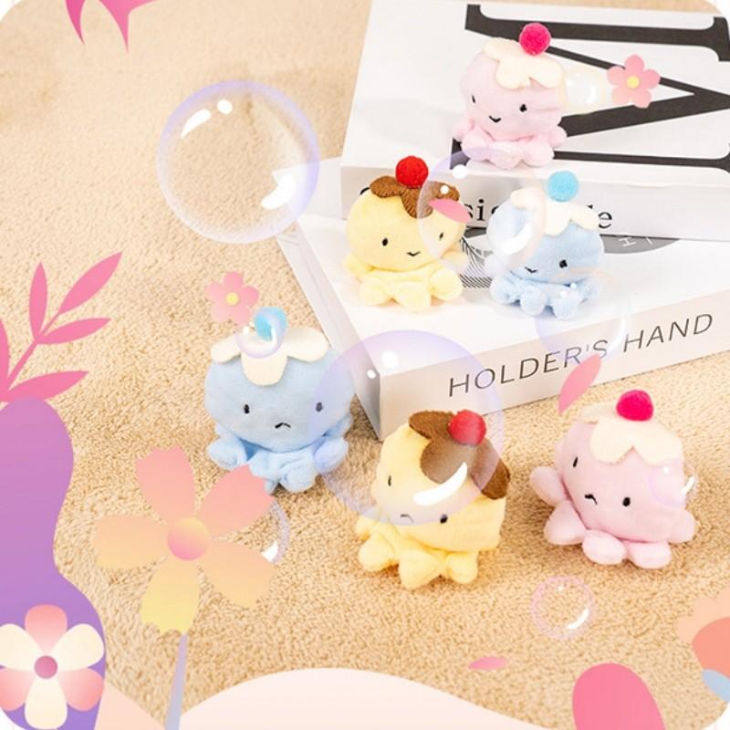 5cm 1pcs Cartoon Plush Octopus Pendant Doll Bag Women's Bag Fashion Pendant Cute Octopus Keychain Plush Doll Pendant Keychain