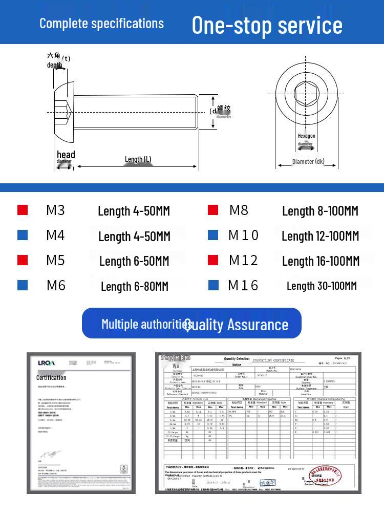 

Высокопрочные оцинкованные винты и болты класса 10.9: Шайба, Плоская, Круглая, Головки под торцевой ключ Размеров M3-M12 M4*5 (200 pcs)