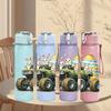 1PC Big Tire Monster Truck Cartoon Print 750ml Color Plastic Sports Water Bottle Leakproof Flip Straw Lid Suitable for Sports Office Home Use