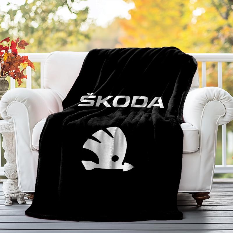 skoda Flannel Blanket Soft All-Season Throw, Design for Camping, Car Travel, Hiking Sofa, Bed, Office Perfect Gift for Parties