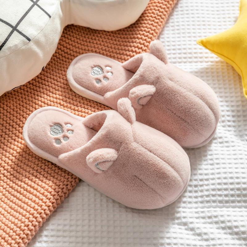 Cute Cat Paw Slippers For Women Men Winter Non Slip Warm Home Indoor Comfort Footwear