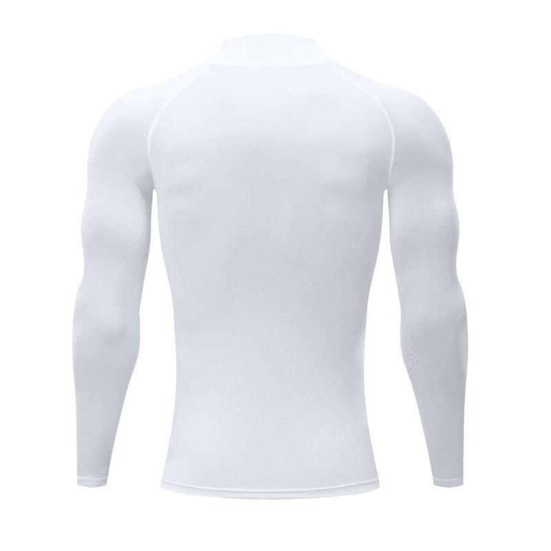 Tricou Sport Super Elastic cu Gât Înalt pentru Bărbați - Uscare Rapidă, Absorbție a Transpirației, pentru Alergare și Fitness Toamnă/Iarnă.