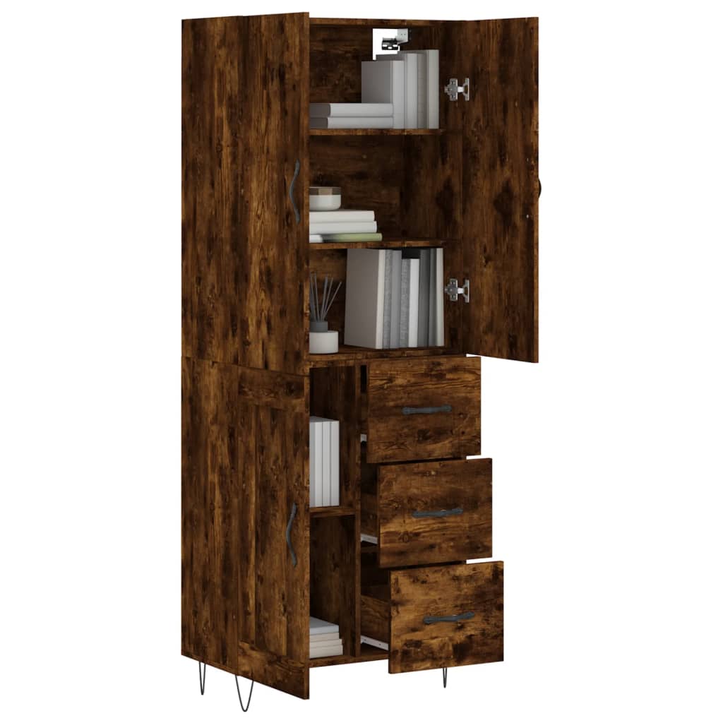 Highboard Smoked Oak 69.5 x 34 x 180 cm Particleboard
