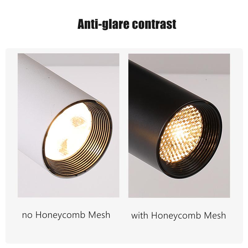 LED Downlight Anti-orbire Acoperire Plasă Fagure Lumină pe Șină Spot Lumină Moale Aluminiu Rotund Anti-strălucire Grilaj Abajur Hoo