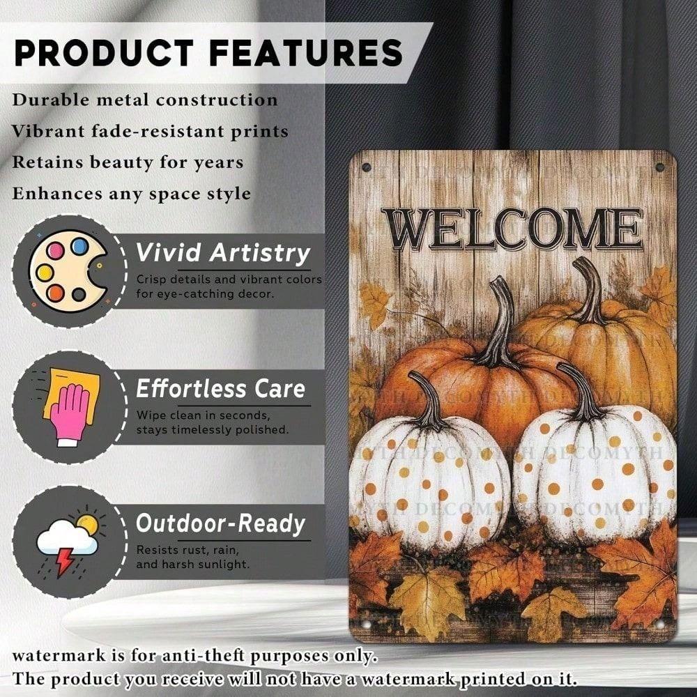 Metal Wall Art Decor Thanksgiving Autumn Harvest Rustic Kitchen Poster