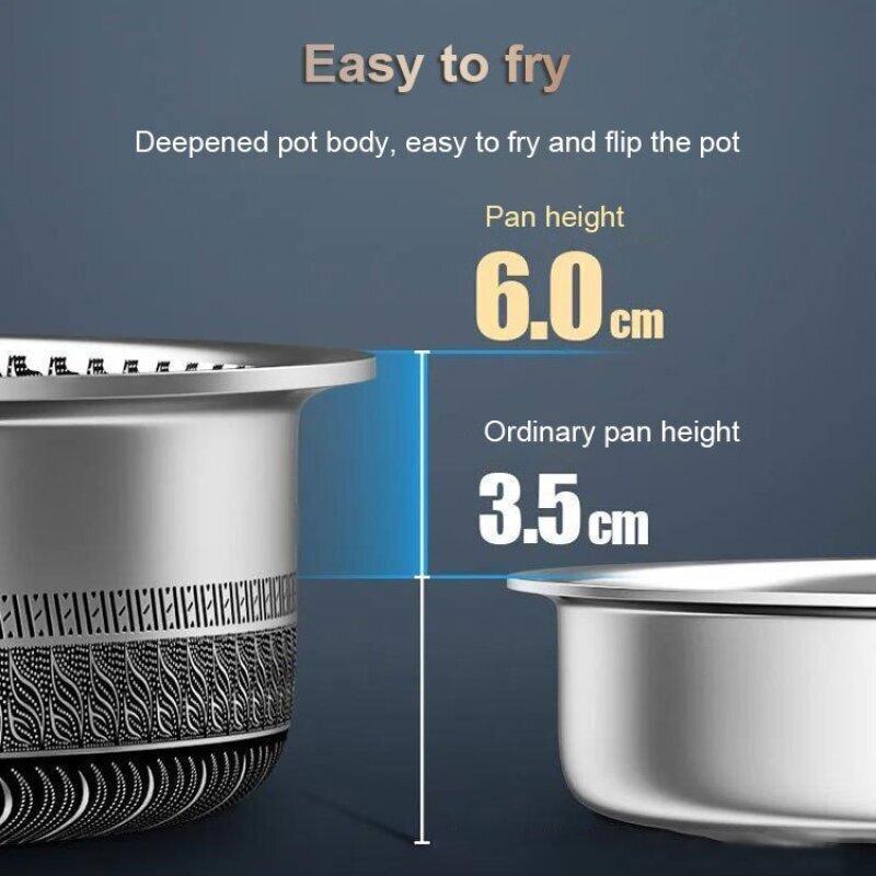 Padella in Acciaio Inossidabile Antiaderente per Casa a Nido d'Ape per Pancake Omelette Multifunzionale Wok per Bistecche