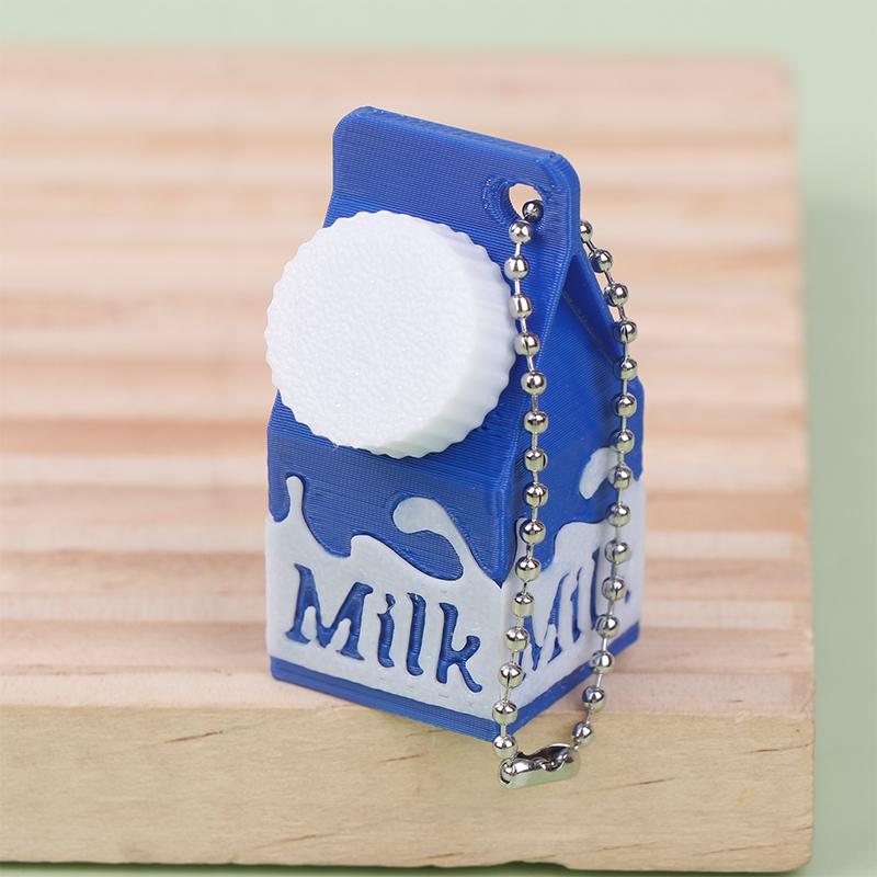 Lactose And Tolerant Pill Holder Mini Milk Carton Keychain Portable Storage Box Backpack Purse Handbag Keychain Pill Container