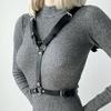 Fashion Body Chain Set: Leather belt paired with cage-style chest harness accessory, perfectly complements  carnival outfits