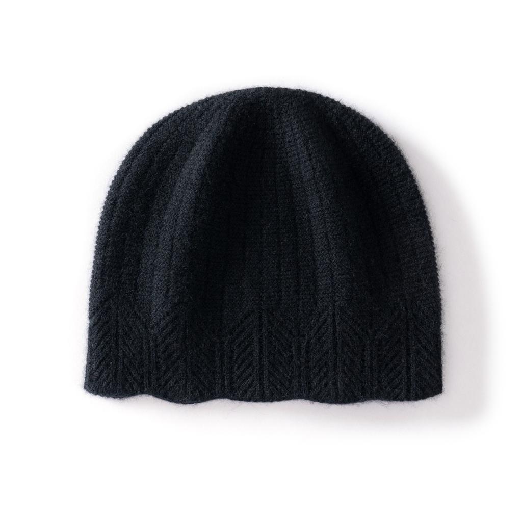 First-line Cashmere Hat Women's Simple Fashion Double-layer Thickened Knitted Hat Thermal Ear Protection Hat Headgear Hat