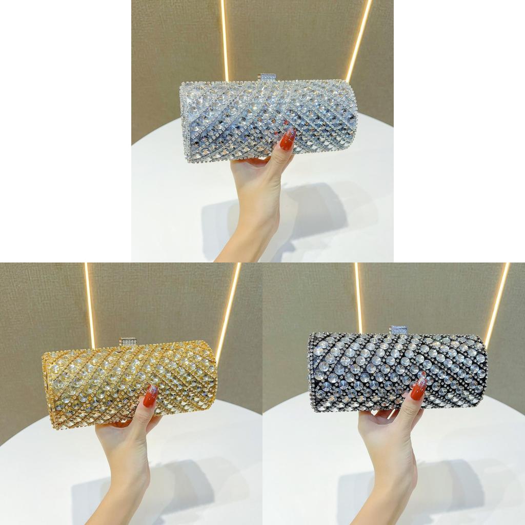 Elegant Evening Clutch Bag For Women With Sparkling Rhinestone Detailing For Formal Events