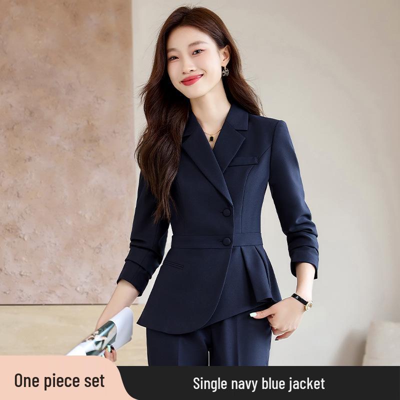 

Women s Professional Suit Set - Formal Wear for Spring/Autumn, Ideal for Hotel Front Desk or Jewelry Store Work Uniforms. 2XL