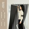 Velcro Full Blackout Curtain No Drill Installation Window Sun Shade UV Protection Door Curtain