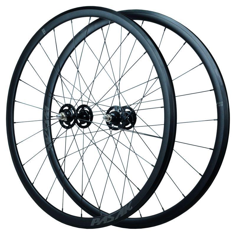 700C Fixed Gear Track Wheelset: Front & Rear Bearing Hubs, Single Speed Freewheel & Backpedal Capability.