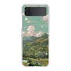 INS Korean Sunset Scenery Case For Samsung Galaxy Z Flip 3 4 5G Hard HD Folding PC Phone Cases For Samsung Z Flip3 Clear Cover