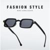 Fashion Square Sunglasses Women Retro Rivets Decoration Gradient Shades Uv400 Men Leopard Blue Sun Glasses