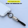 Phone Lanyard Data Cable Quick Charging PD65W USB C To Type C Short Cable 16CM with Keychain Hook Efficient Power Supply