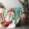 Santa Claus Throw Blanket Christmas Flannel Fleece Blanket Cozy Warm Holiday Gift Home Decor Festive Reindeer Winter Decor