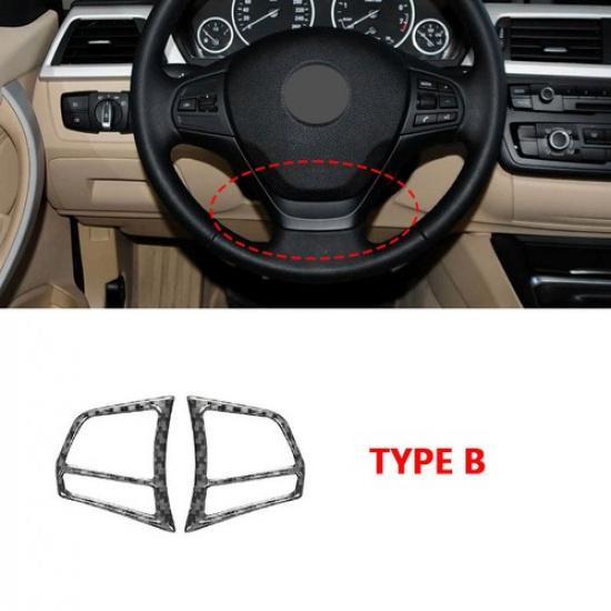 Carbon Fiber Steering Wheel Button Cover Trim For BMW 3 Series GT F30 F34 13-19