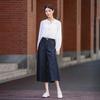 Demana Cloud Feel Mid-High Waist Loose Wide-Leg Denim Capris