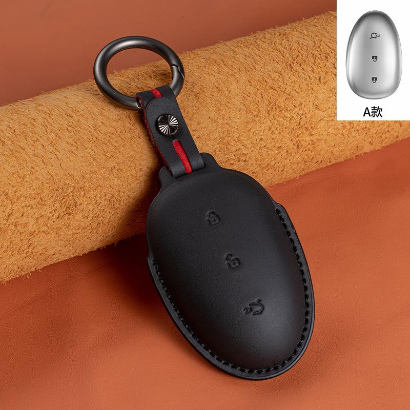 Leather Car Key Protector Key Cover For Changan Qiyuan NEVO A07 A05 Q07 Q05 Keychain Anti-Scratch Cover Garnish Accessories