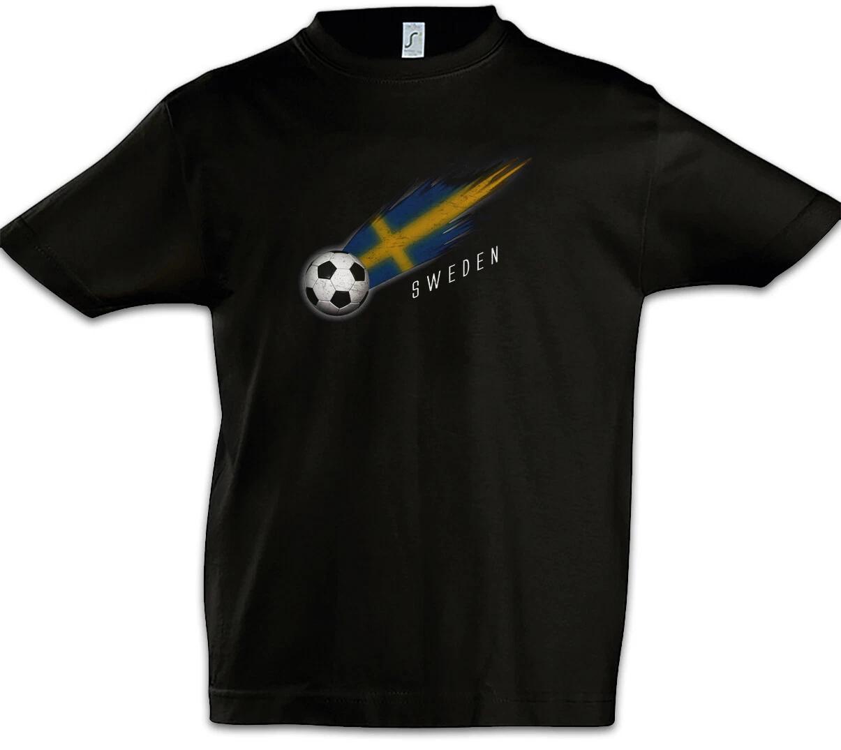 Sweden Football Comet I Kids Boys T-Shirt Swedish Flag Football Sweden- 150