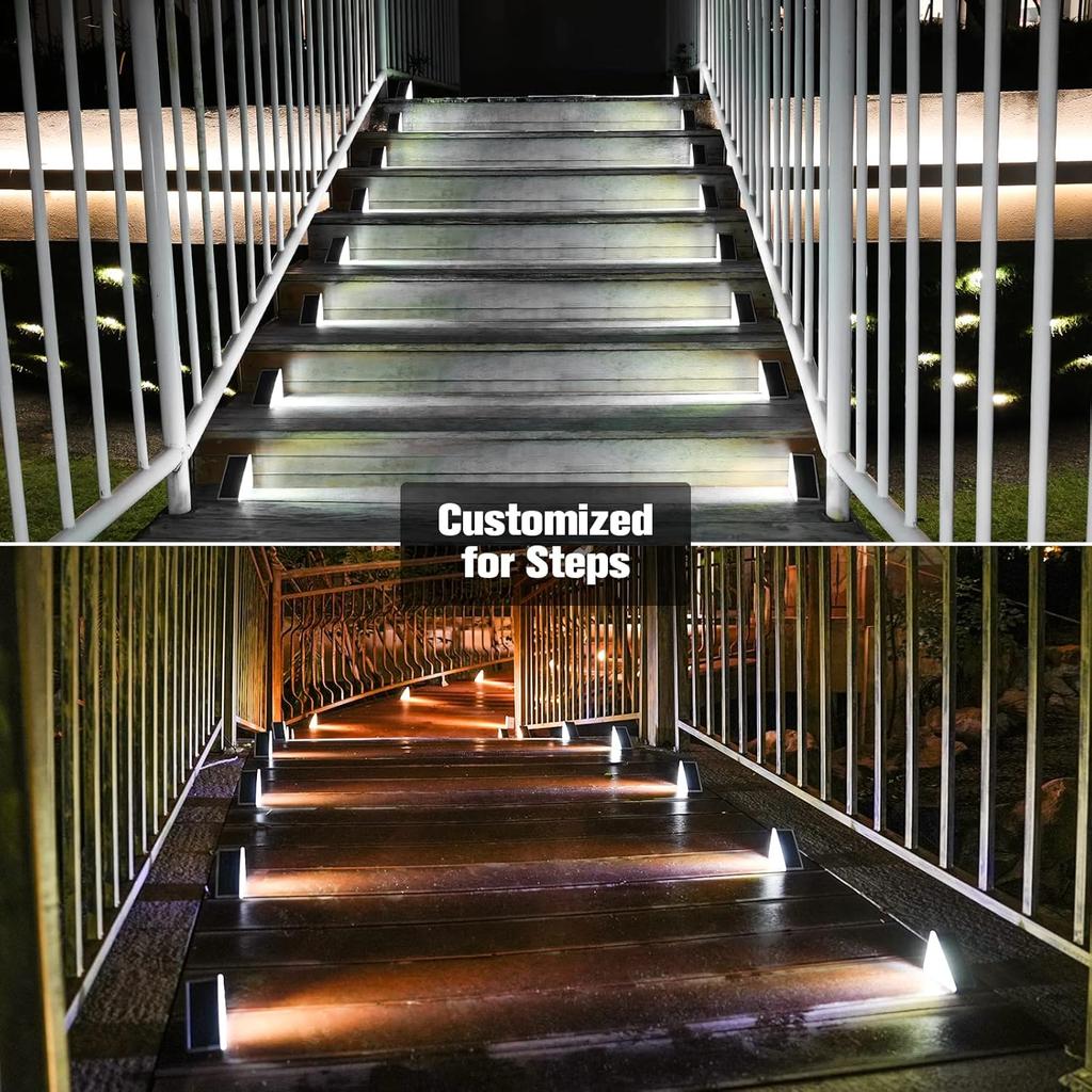 1Pc Solar Stair Lights ,LED Solar Step Lights Outdoor Waterproof ,Outdoor Light Decor for Garden Stair, Deck, Front Step, Front Porch, Patio