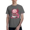 Oversized TShirt Funny Axolotl Noodle Gifts Anime Kawaii Axolotl Eating RaUnisex Noodles Tee Shirt for Unisexs Summer Tops