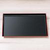 45cm Rectangular Tray In Black or Lacquerware Made In Japan J-kitchens Cloth-Weave (Tray) Red, Non-Slip, (ABS Resin),