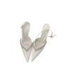Sandals Spring Pointed Toe Rhinestone Patent Leather Thin Heel High Heel Elegant French Style SexyBeautiful Closed Toe Slingback