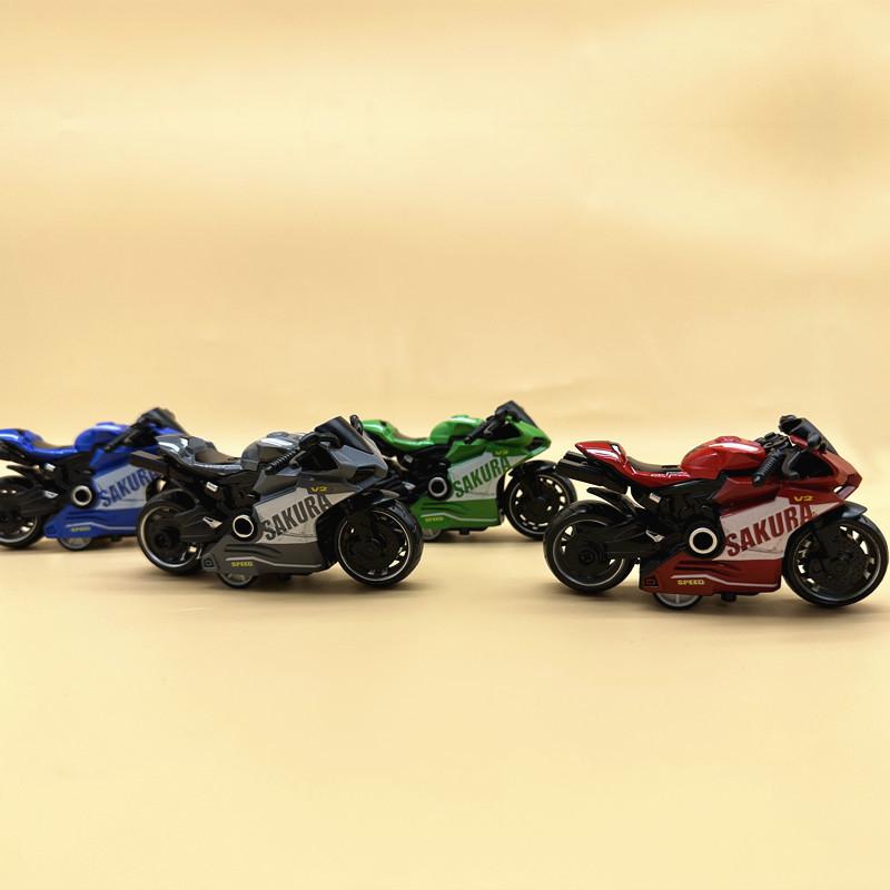 Alloy Mini Motorcycle Car Toys Metal Sakura-V2 Pull Back Speed Motorbike Collection Racing Vehicle Figures For Kids Adults Gift