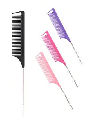 Stainless Steel Pointed Tail Hair Professional Hair Comb Hair Brush Salon Hair Styling Tool Hair Comb Special for Real Hair Wigs