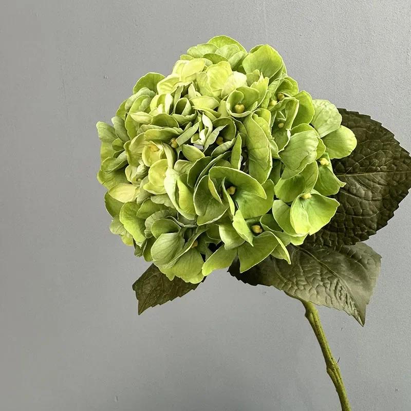 Simulation Hydrangeas 3D Printing Fake Flowers Table Decor Artificial Flower 62cm Hawaiian Hydrangea Branch Office Decoration