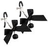 1 Pair Nipple Clamp Easy-using Flirt Amusing Interesting Bow Bell Black Pink Stimulator Women Supply