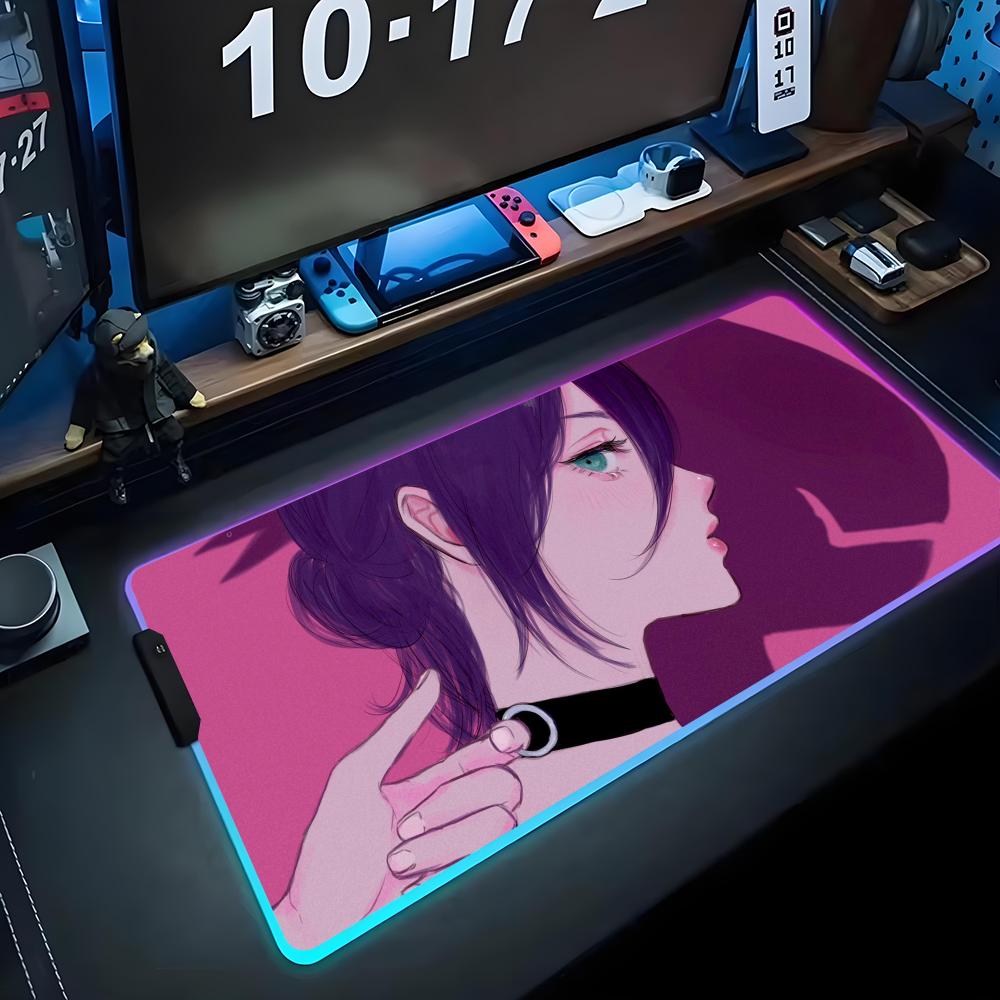 

reze Mouse Pad RGB Gaming Mousepad Big LED Pad PC Desk Mat Luminous Mouse Pad Large Keyboard Mats Table Rug With Backlit RGB600x300x3mm