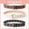 Punk Style Womens Faux Leather Belt With Studded Rivets For Street Fashion And Casual Wear