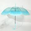 New Arrival Long Handle Jellyfish Umbrella Automatic Transparent Gradient Unique Beach Parasol Plastic Rain Gear