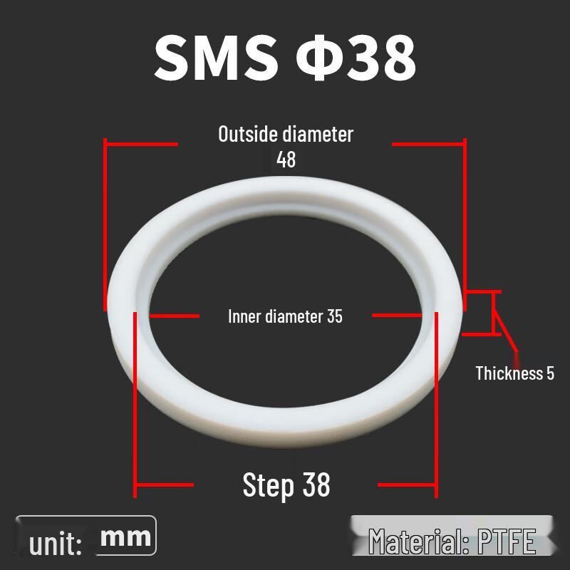 SMS PTFE Union Flat Gasket 38mm