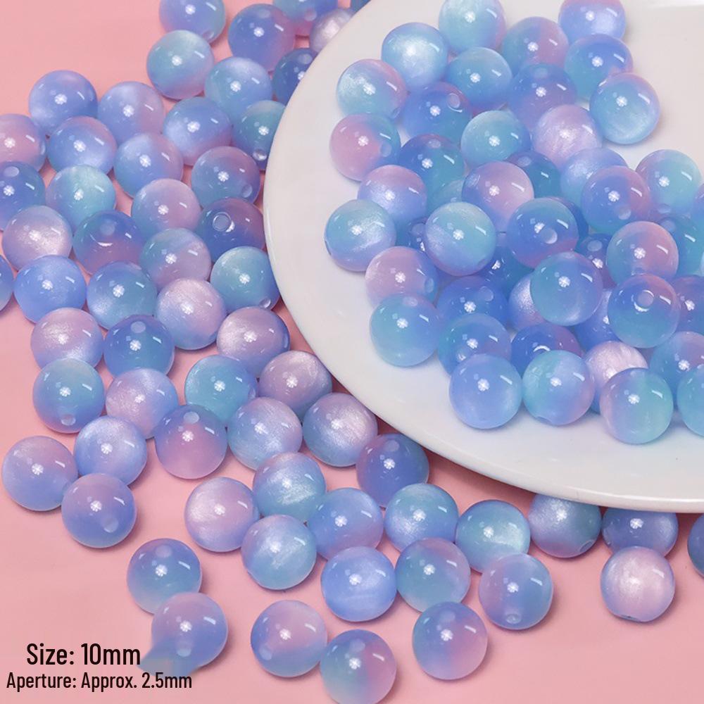 Handmade DIY Beaded Bracelet with Dreamy Cat's Eye Resin Beads In Multi-Color Options