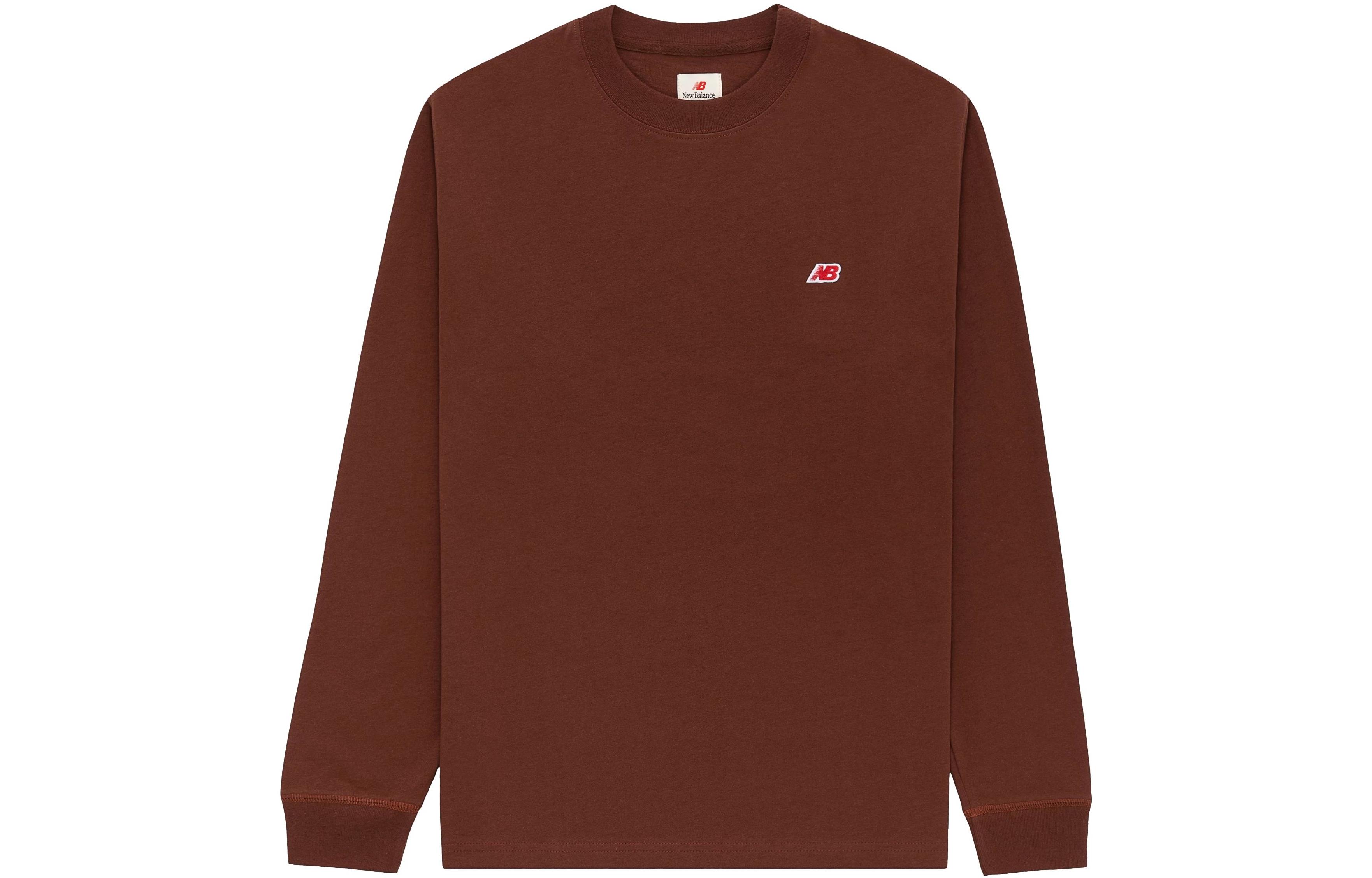 

New Balance Teddy Made T Shirts Unisex Brown Crew Neck Moderate Straight Fit MT21542-ROK M