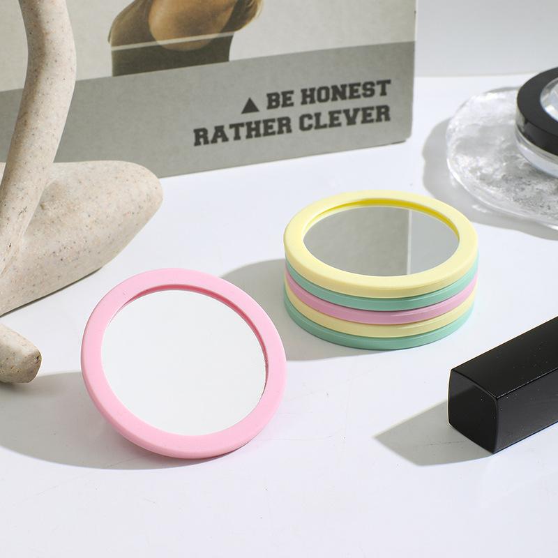 Mini Makeup Mirror Round Silicone Cosmetic Mirror Makeup Mirror Portable For Handbag Purse Pocket Compact Cosmetic Beauty Tool