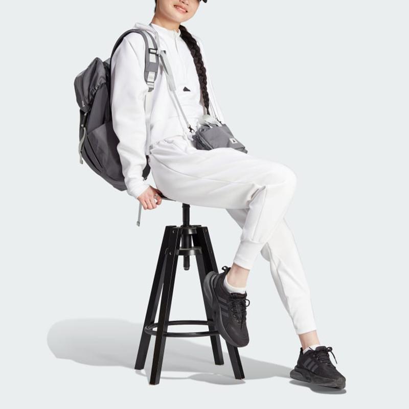 Adidas ZNE. Řada SS23 Jednobarevné volné tepláky s manžetou Dámské spodní díly Bílé IN5140