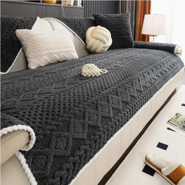 

Современный минималистичный однотонный нескользящий чехол для дивана и ткань для подушек 70*70cm (Armrest) темно-серого