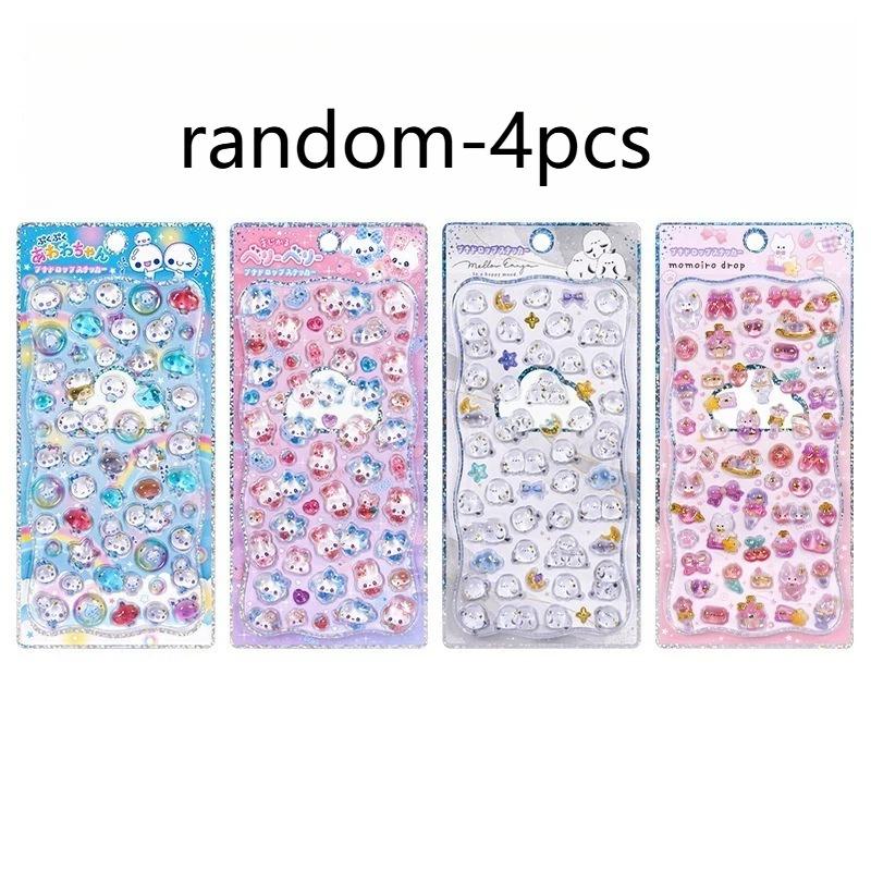 Original Cartoon Water Drop 3D Relief Crystal Stickers Cute Refrigerator Sticker Handbooks Decoration Creativity Reward Toy